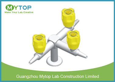 Three Way Brass Lab Gas Taps Laboratory Fittings For Chemical Lab Bench